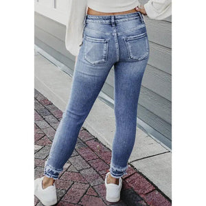 Skinny Ripped Frayed Jeans - MRC STORE
