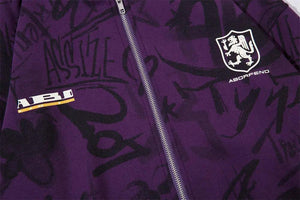 Graffiti Print Hooded Sweatshirt - MRC STORE