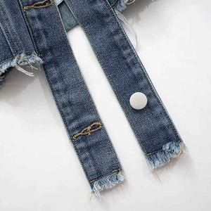 Denim Polo Short Coat - MRC STORETopMy StoreDenim Polo Short CoatMRC STORECJYD210592003CXBlueL