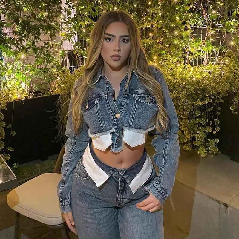 Denim Polo Short Coat - MRC STORETopMy StoreDenim Polo Short CoatMRC STORECJYD210592003CXBlueL