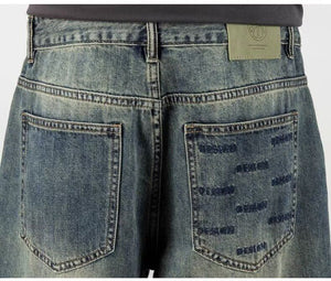 Denim Shorts - Retro Loose Hole Blue - MRC STOREShortsMy StoreMen’s Denim Shorts - Retro Loose Hole Blue My Store MRC STORECJYD240190405EV2XLBlue