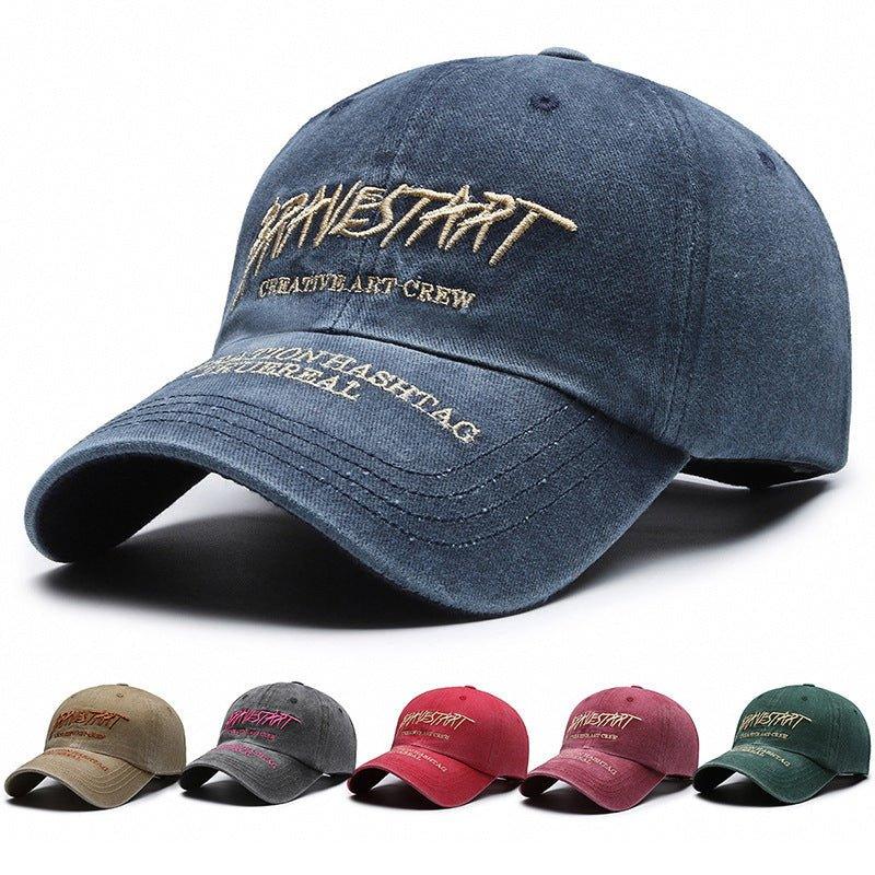 Distressed Baseball Cap – Embroidered Cotton - MRC STOREAccessoriesMy StoreFaded Washed Distressed Baseball Cap –Unisex Cap Embroidered Letters, Adjustable Cotton Cap for All Seasons - MRC STOREMRC STORECJBQ210560904DWArmy GreenFree Size Adjustable