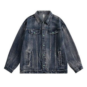 Distressed Punk Denim Jacket - MRC STORETopMRC STOREDistressed Punk Denim JacketMRC STORECJXZ209451302BYBlueL
