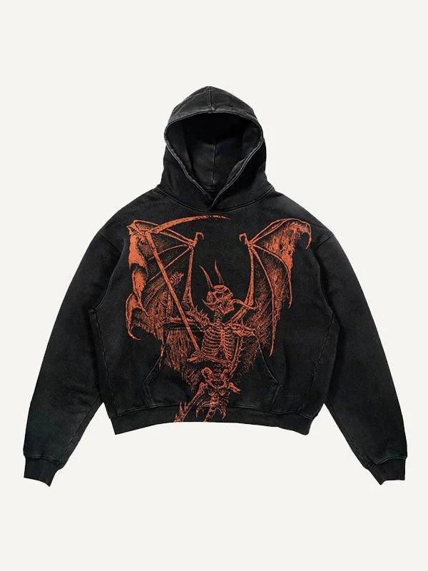Colorblock Skull Print Pocket 3D Hoodie - Multiple Colors - MRC STORE