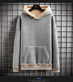 Cozy Sherpa Fleece Hoodie with Utility Patch Detail - MRC STORE