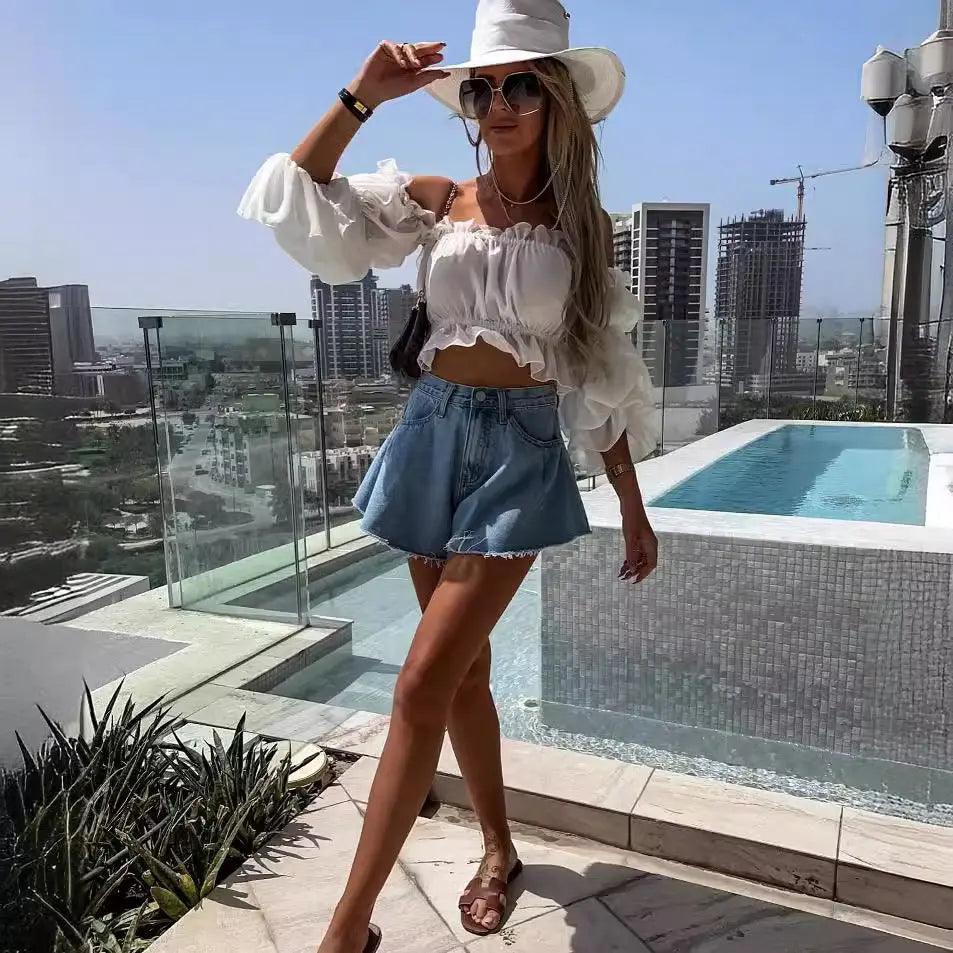 Fringe Denim Shorts - MRC STORE