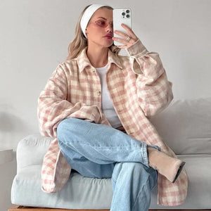 Plaid Loose Fashion Coat - MRC STORE