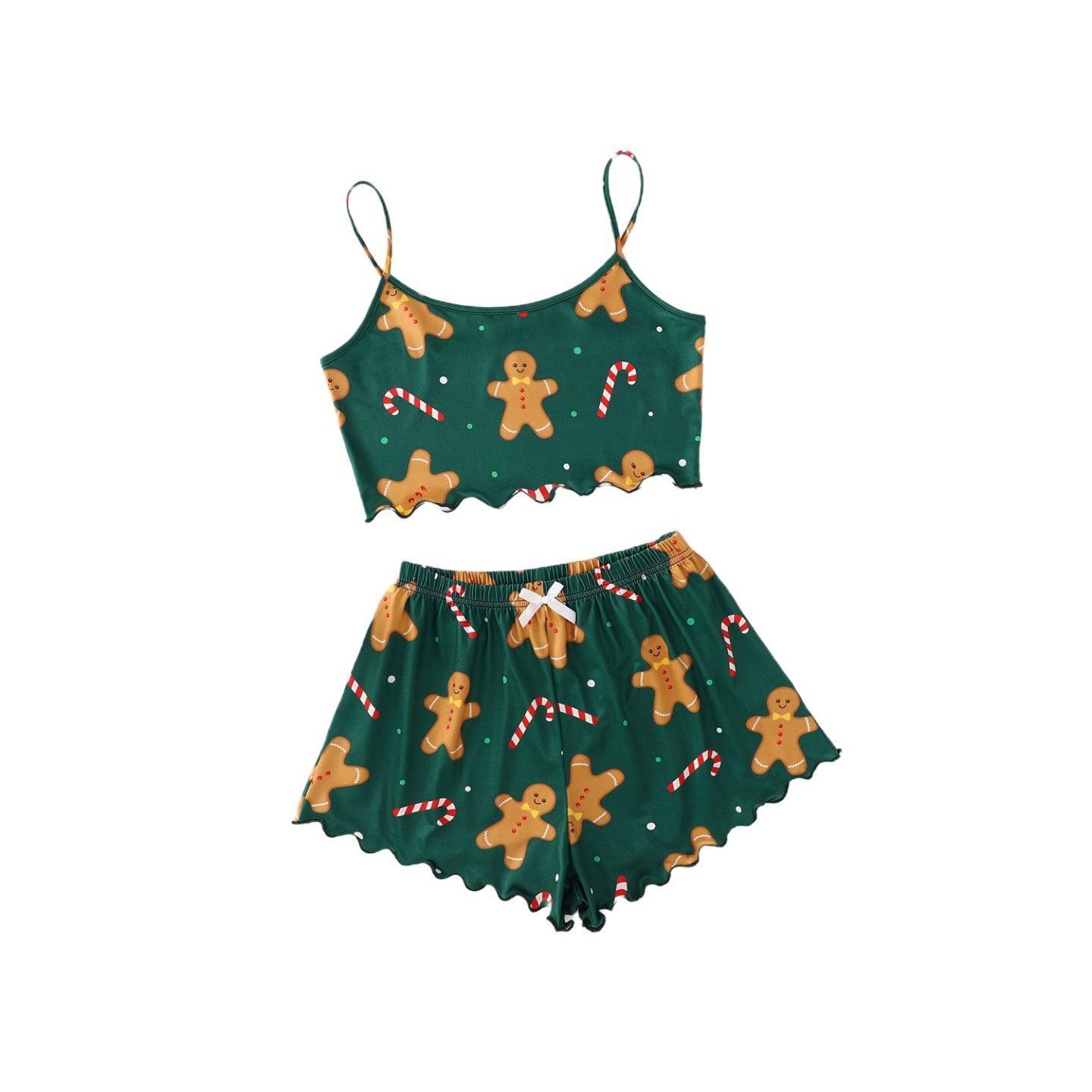 Women's Spaghetti Straps Sleeveless Pajamas – Fun & Festive Holiday Comfort - MRC STORE