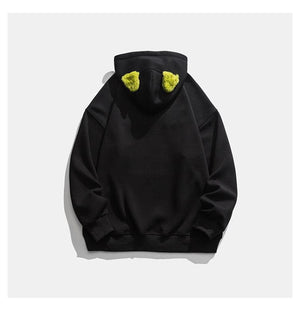 Monogram Embroidery Round Neck Hoodie - MRC STORE