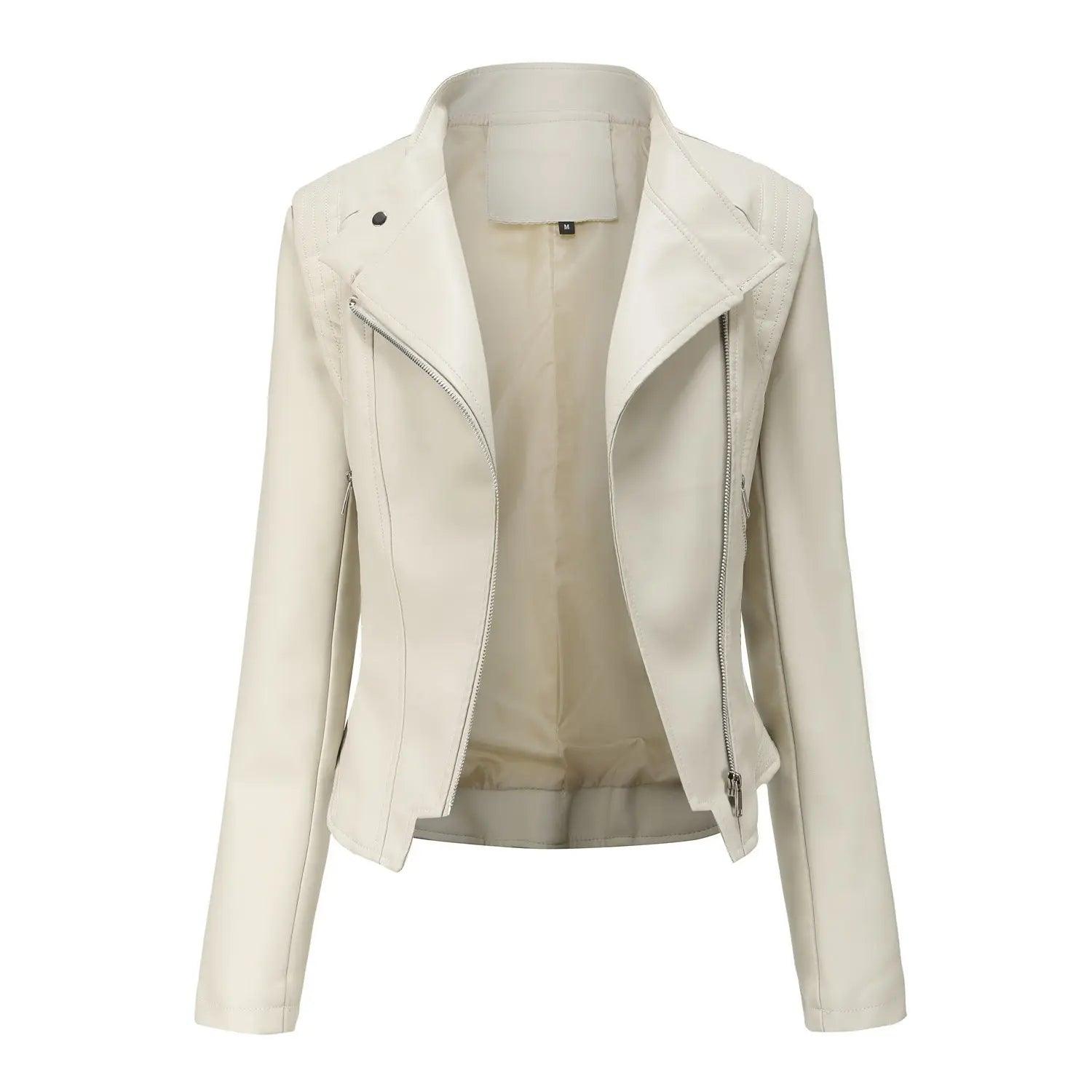 Slim Fit PU Leather Coat - MRC STORE