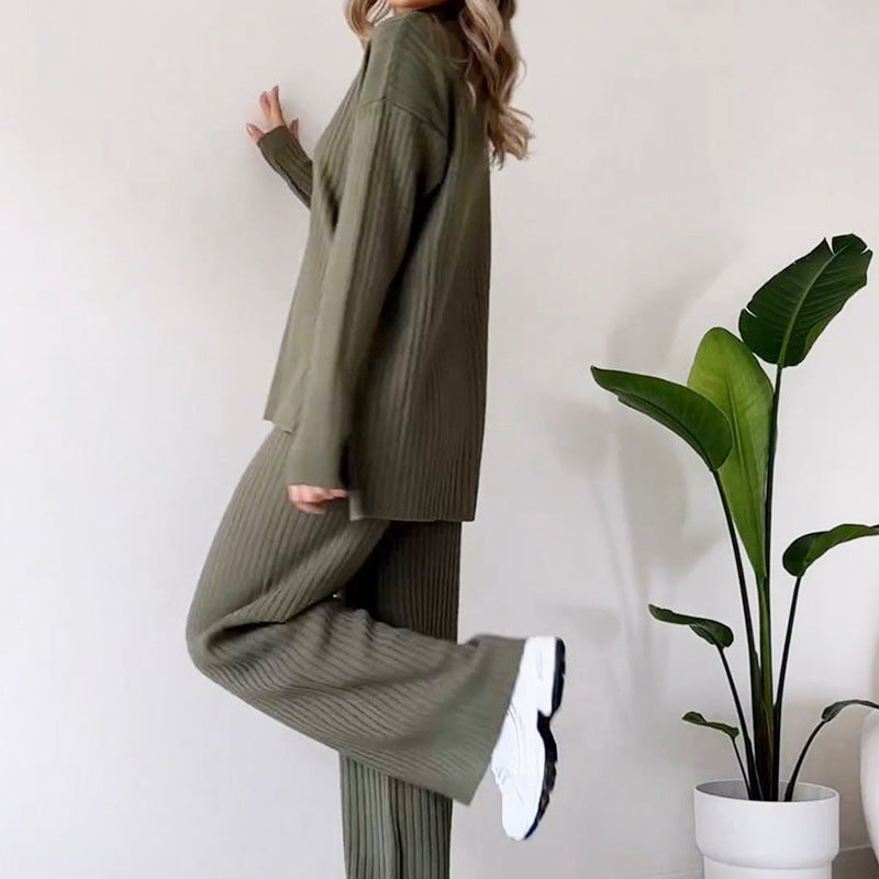 Women’s Knitted Suit - Turtleneck Loose Set My Store  32.44