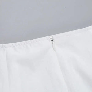 Lace-Up Shirt & High Waist Slit Skirt Set - MRC STORE