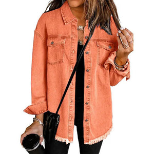 Denim Lapel Top - MRC STORE