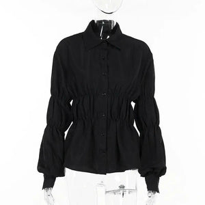 Pleated Button Top - MRC STORE