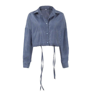 Cropped Striped Fashion Shirt - MRC STORE
