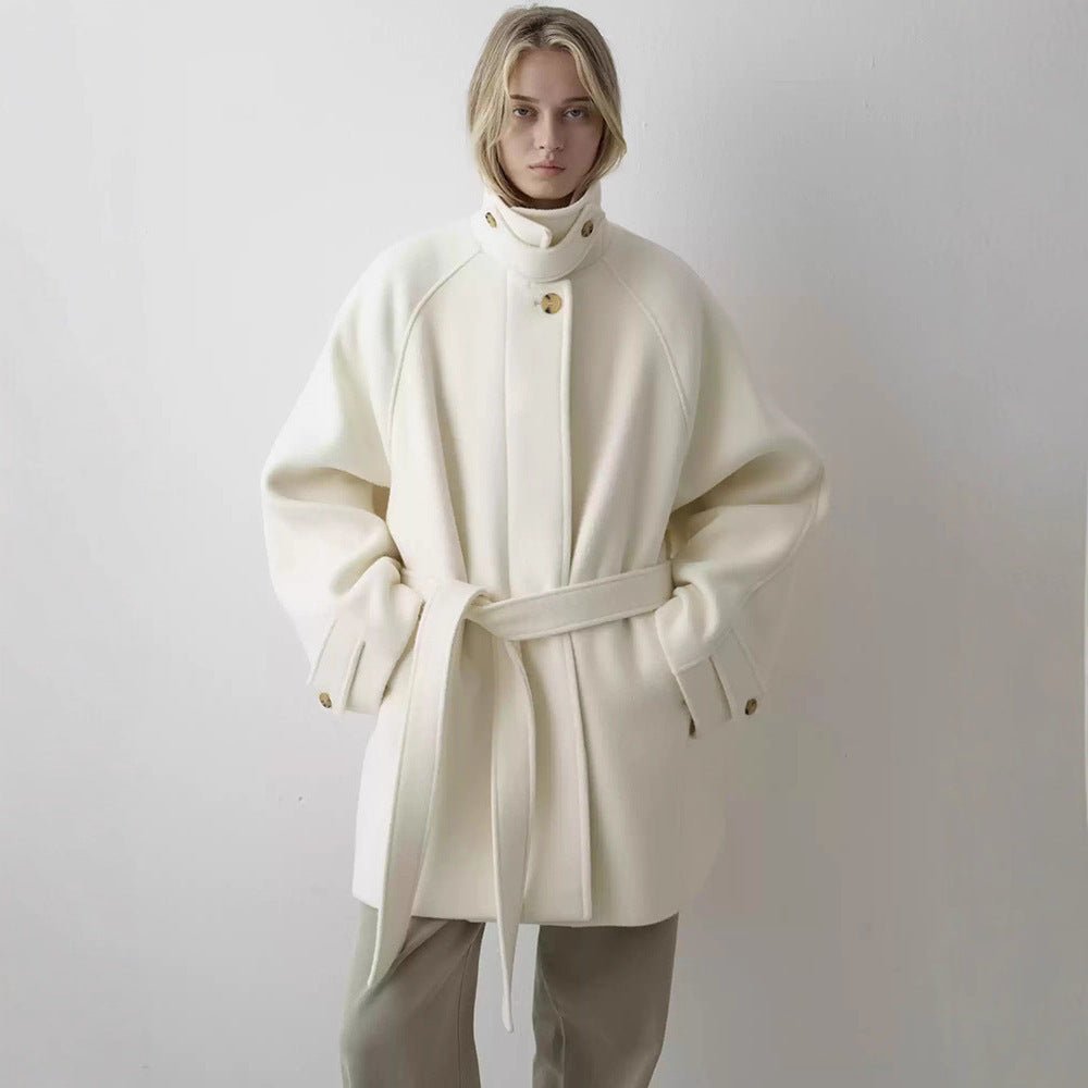 Elegant Belted Mid - Length Stand Collar Coat - MRC STOREJacketsMRC STOREElegant Belted Mid - Length Stand Collar Coat MRC STORE MRC STORECJQB261053004DWCharcoal GrayM