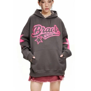 Embroidered Alphabet Hooded Sweater - MRC STORETopMy StoreEmbroidered Alphabet Hooded Sweater - MRC STOREMRC STORECJWY197910302BYDark GrayL