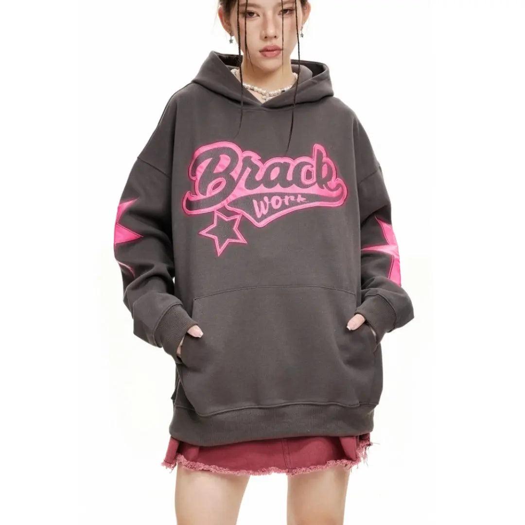 Embroidered Alphabet Hooded Sweater - MRC STORETopMy StoreEmbroidered Alphabet Hooded Sweater - MRC STOREMRC STORECJWY197910302BYDark GrayL