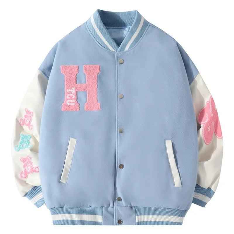 Embroidered Bear Casual Baseball Jacket - MRC STORETopMy StoreEmbroidered Bear Casual Baseball JacketMRC STORECJLX155075607GTBlueL