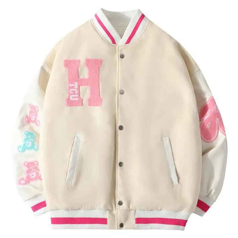 Embroidered Bear Casual Baseball Jacket - MRC STORETopMy StoreEmbroidered Bear Casual Baseball JacketMRC STORECJLX155075611KPApricotL