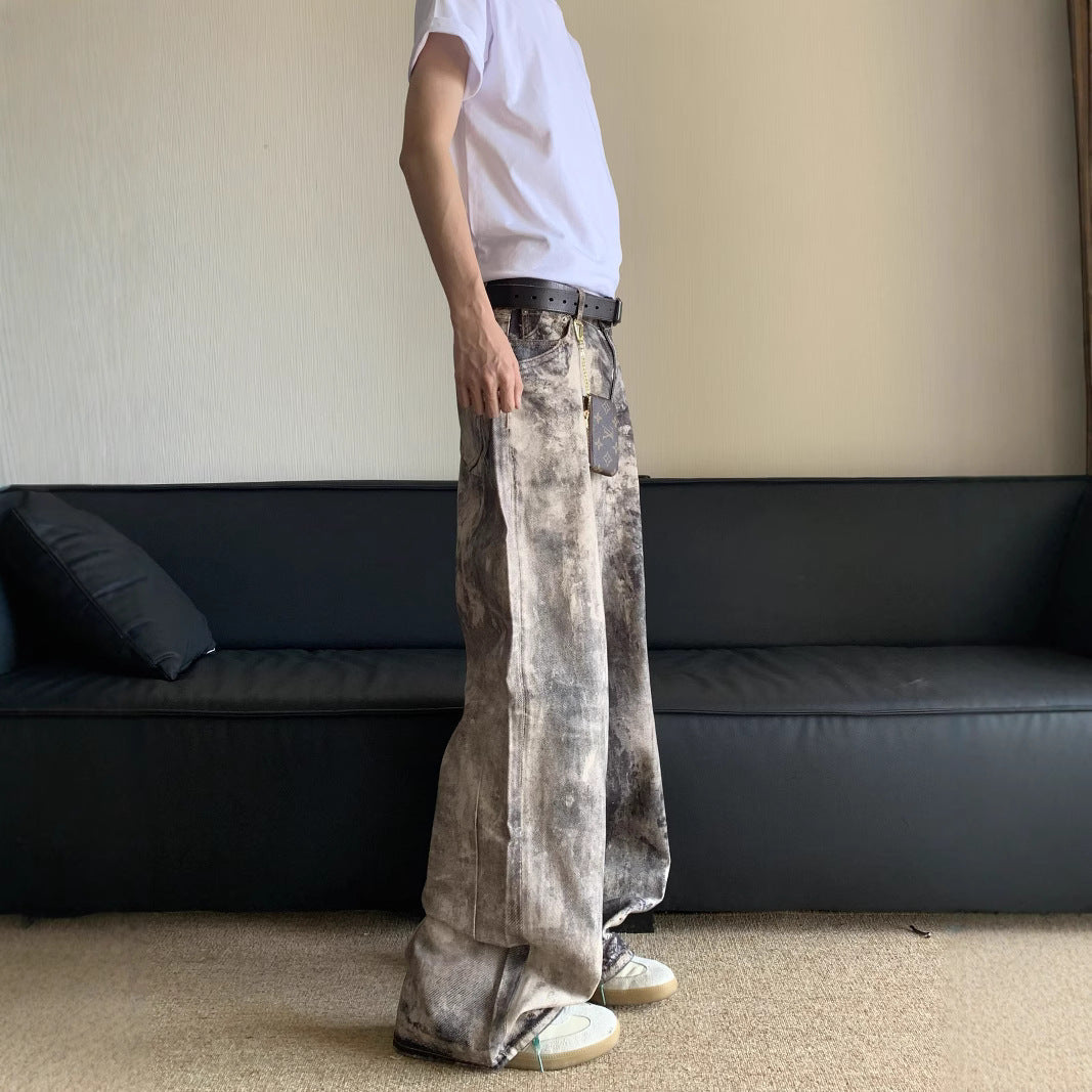 Vintage 3D Camo Print Denim Pants MRC STORE