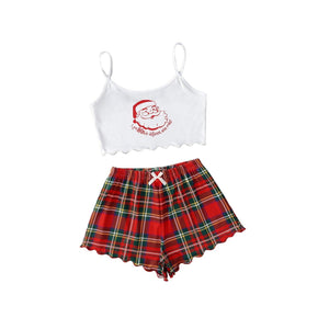 Women's Spaghetti Straps Sleeveless Pajamas – Fun & Festive Holiday Comfort - MRC STORE