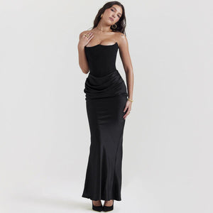 Elegant Dress Fishbone Velvet Gown - MRC STORE