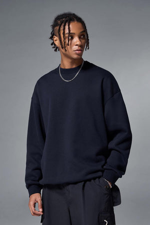 Fleece-lined Loose Casual Sweater - MRC STORE