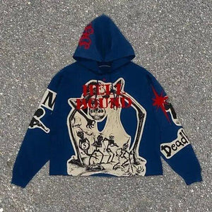 Vintage Gothic Loose Fit Hoodie - MRC STORE