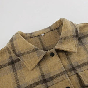 Plaid Woolen Jacket - MRC STORE