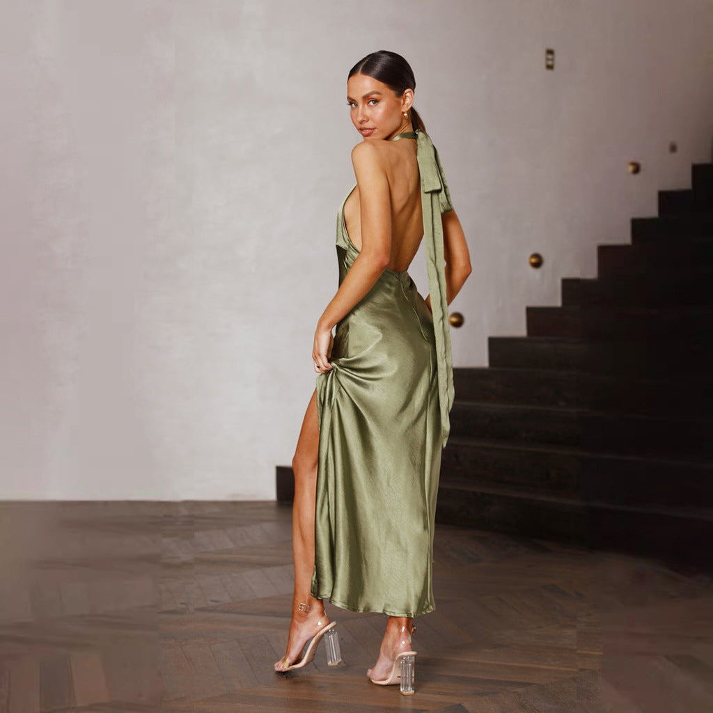 Women’s Sleeveless Dress - Backless Halter My Store