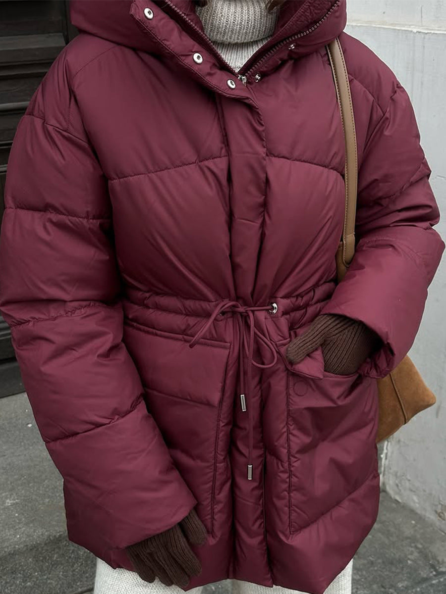 Wine Red Hooded Cotton Jacket MRC STORE