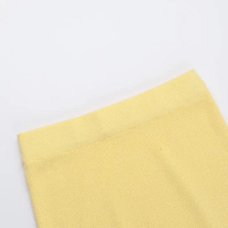 Slim Fit Crop Top & High Waist Woolen Skirt Set - MRC STORE