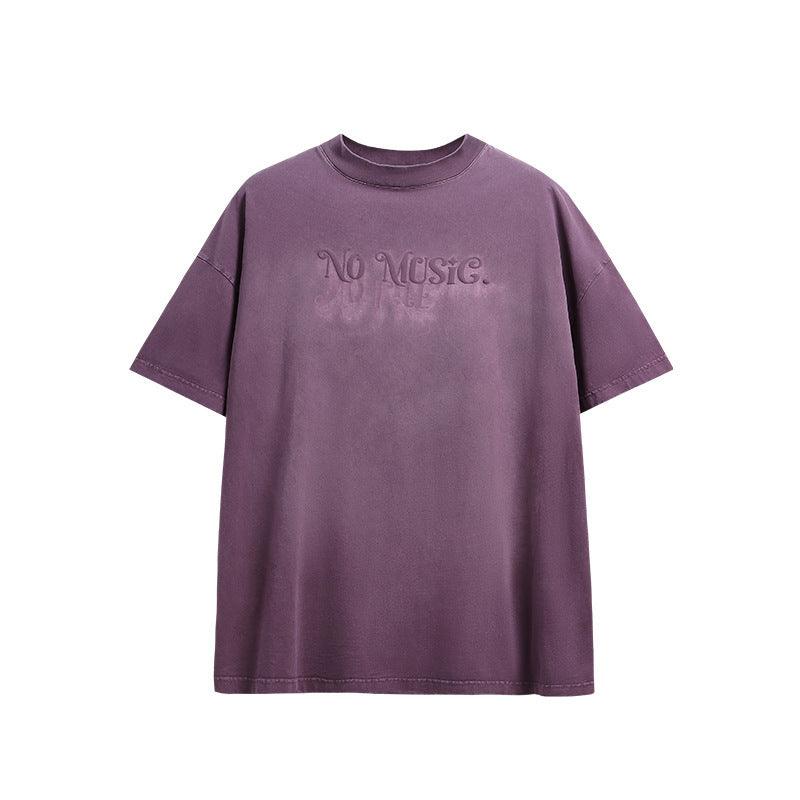 Men's T-Shirt Dyed 3D Letter Print – Vibrant Street Style for Youth - MRC STORE