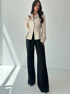 European Slim-Fit Solid Color Blazer Coat MRC STORE