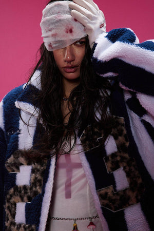 Fashion Coat Personalized Women's Lamb Wool Coat – Retro Plaid and Solid Design for Teens - MRC STORE