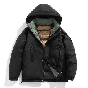 Fashion Hooded Couple Jacket Warm Coat - MRC STORETopMy StoreA hooded couple jacket in beige color with a visible green lining, designed with side seam sidekick pockets and a hood.MRC STORECJPK212035920TGBlack3XL