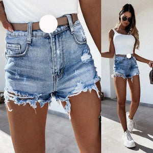 Ripped Denim Shorts - MRC STORE