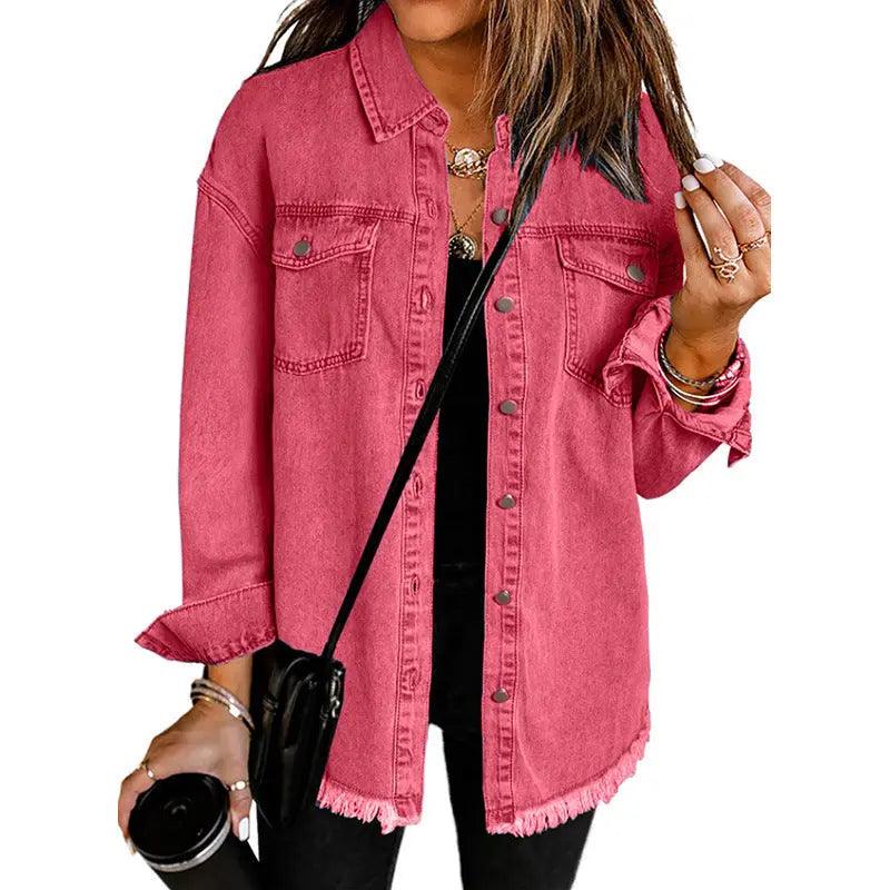 Denim Lapel Top - MRC STORE