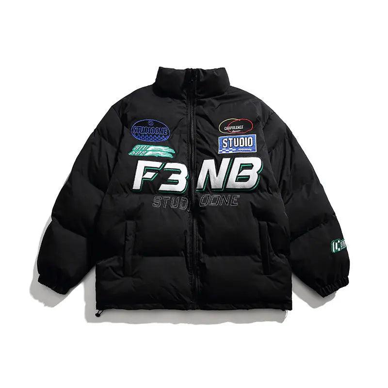 Solid Color Racing Embroidered Jacket - MRC STORE