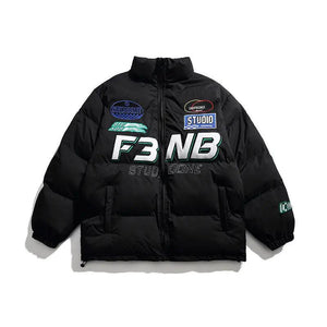 Solid Color Racing Embroidered Jacket - MRC STORE