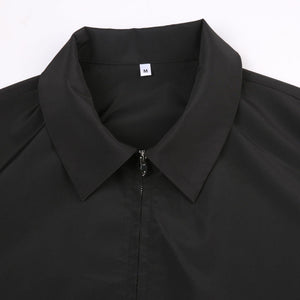 Solid Color Loose Thin Turn-down Collar Casual Coat - MRC STORE