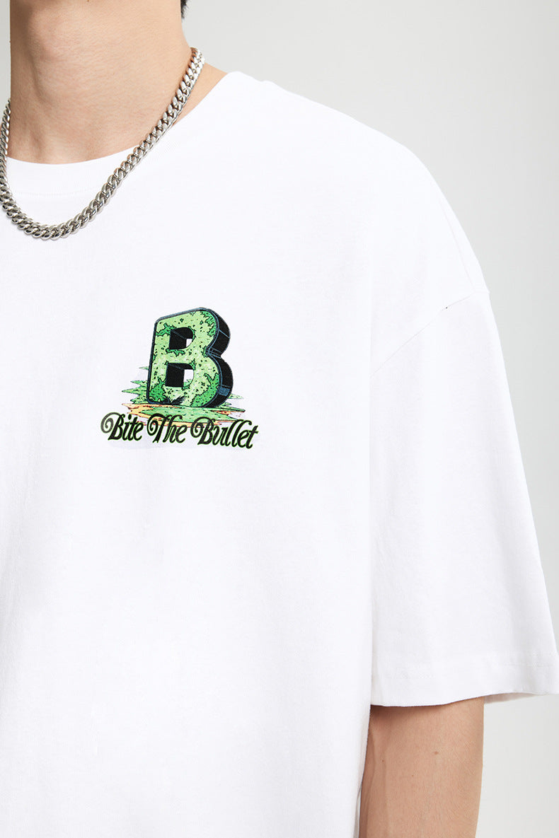 Men’s Printed T-Shirt - Letter B Loose My Store