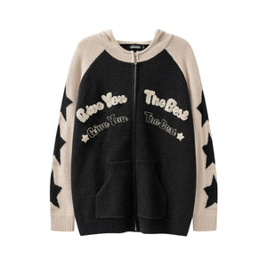 Loose Hooded Zip Cardigan - MRC STORE