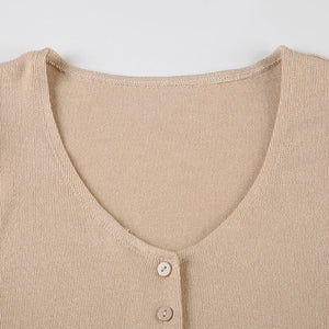 French Romantic Girl Style Base Breasted Knitted Dress - A - Line Skirt - MRC STOREDressMy StoreFrench Romantic Girl Style Base Breasted Knitted Dress - A - Line Skirt My Store MRC STORECJLY232924103CXSkin ColorL