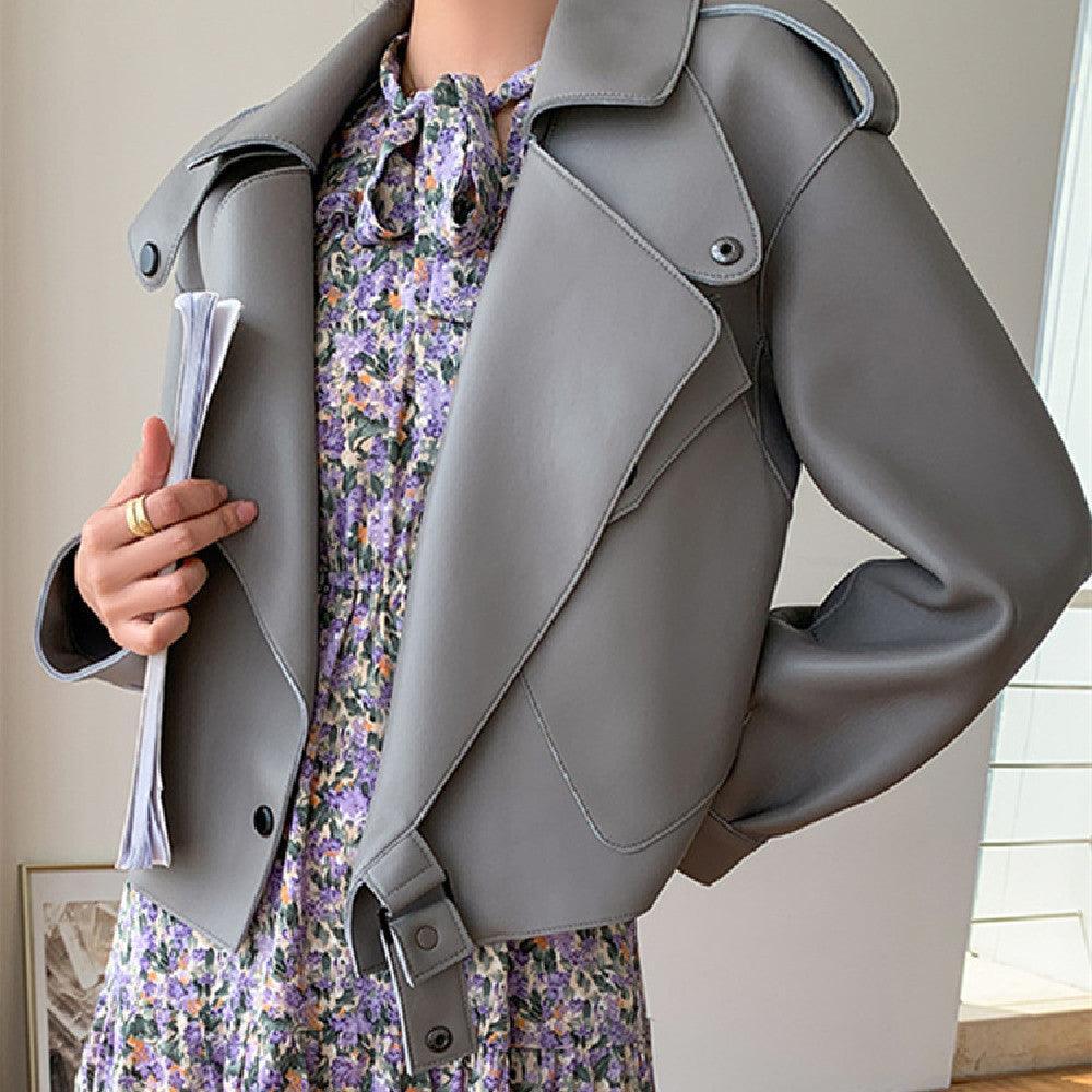 Genuine Sheepskin Leather Short Jacket - MRC STORETopMRC STOREGenuine Sheepskin Leather Short Jacket - MRC STOREMRC STORECJYD216257915OLGrayL