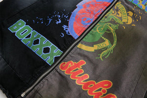 Graffiti Stitching Jacket - MRC STOREJacketsMRC STOREMulti - Element Graffiti Stitching Jacket – Unisex Spring Loose Cotton Jacket - MRC STOREMRC STORECJXZ226730402BYBlack And GrayL