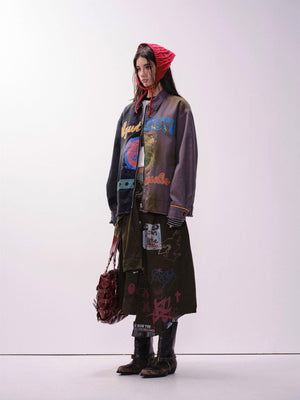 Graffiti Stitching Jacket - MRC STOREJacketsMRC STOREMulti - Element Graffiti Stitching Jacket – Unisex Spring Loose Cotton Jacket - MRC STOREMRC STORECJXZ226730402BYBlack And GrayL