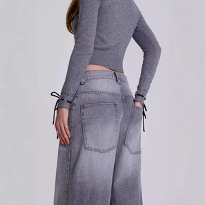 Gray Y2K Washed Distressed Casual Straight - Leg Jeans - MRC STOREbottomsMy StoreGray Y2K Washed Distressed Casual Straight - Leg Jeans - MRC STOREMRC STORECJNZ212876103CXGrayL