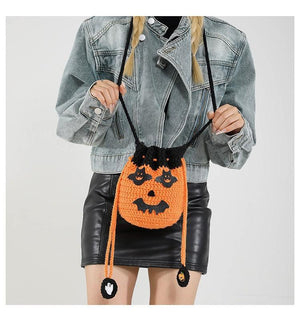 Halloween Handmade Wool Bat & Pumpkin Woven Shoulder Messenger Bag - MRC STOREAccessoriesMy StoreHalloween Handmade Wool Bat & Pumpkin Woven Shoulder Messenger Bag - MRC STOREMRC STORECJNS214772603CXStyle 1 Black